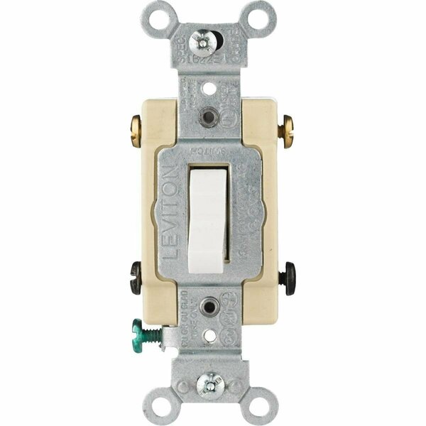Leviton Commercial 15A White Grounded Quiet 4-Way Switch S02-CS415-2WS